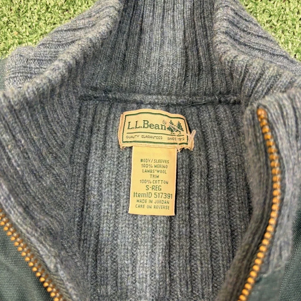 Vintage L.L. Bean Full Zip Merino Wool Sweater